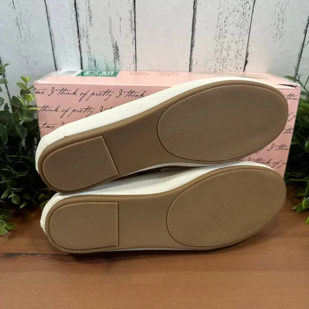 Kensie Women's‎ Yelena Canvas Loafers Cream Size 7.5